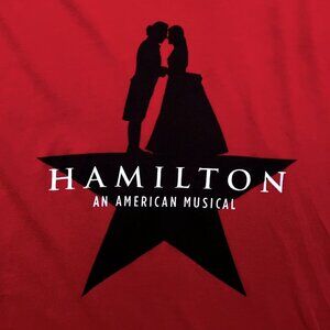 HAMILTON AN AMERICAN MUSICAL GRAPHIC TEE SHIRT Women’s sz M V Neck